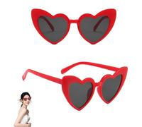 2 Stück Herz Sonnenbrille,Herzförmige JGA Sonnenbrille Hochzeit Frauen,Vintage Herzchen Brille,Herzen Sonnenbrillen Herzform Weiß Schwarz Rot Damen,Heart Shaped Sunglasses,Herzsonnenbrille Herzbrille