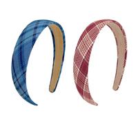 2 Stück Karierte Stirnbänder, Einfache Stirnbänder, Retro-Stirnbänder, Haarschmuck, Rutschfeste Stirnbänder, Damen-Haarschmuck