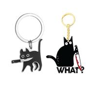 2 Stück Katzen-Schlüsselanhänger, Kreative Schlüsselanhänger, Niedliche Metall-Schlüsselanhänger, Lustige Schlüsselanhänger, Dekorative Schlüsselanhänger.
