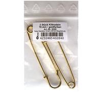 2 Stück Kiltnadeln goldfarben 76mm, Maxi Sicherheitsnadeln groß, Schmucknadel Ziernadeln Nadel Nadeln, 0350