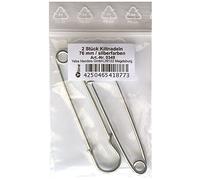 2 Stück Kiltnadeln silberfarben 76mm, Maxi Sicherheitsnadeln groß, Schmucknadel Ziernadeln Nadel Nadeln, sl, 0349