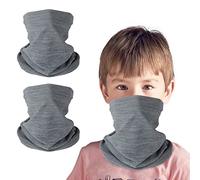 2 Stück Kinder Loop Schal Fleece Schlauchschal Kinder Halswärmer Halstuch Winddicht Ski Maske Warmer für Jungen Mädchen Outdoor Skifahren Radfahren (Grau+Grau)