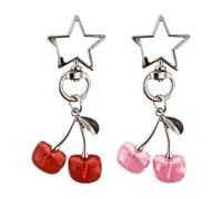 2 Stück Kirsch-Schlüsselanhänger, Süße Schlüsselanhänger, Kreative Schlüsselanhänger, Damen-Schlüsselanhänger, Dekorative Schlüsselanhänger, Auto-Schlüsselanhänger