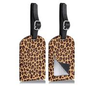 2 Stück Kofferanhänger aus Kunstleder Gepäckanhänger Mit Adressschild Luggage Tag PU-Leder Wasserdichte UV-Druck Doppelseitiges Personalized ID Etiketten Reisezubehör