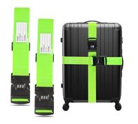 2 Stück Koffergurt, Kofferband Gurt 5 * 200cm Verstellbar Gepäckgurte kofferbänder Koffergurt mit Zahlenschloss für Koffer Gepäck Reisetasche(Grün)