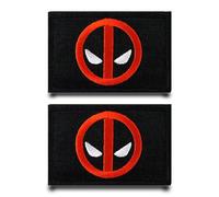 2 Stück Kompatibel mit Film Deadpool Logo Lustige Flagge Patch Abnehmbare Aufnäher mit Nylon Taktisch Militär Applikation für Weste Stickereibänder Rucksäcke Jacke Taschen Hundegeschirr Kleidung