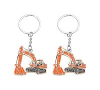 2 Stück kreative Metall-Schlüsselanhänger - interessantes Geschenk für Bagger-Fans