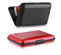 2 Stück Kredit Kartenetui mit Münzfach & Rfid Schutz Aluminium Card Holder Wasserdichtes Visitenkartenetui Mini Rfid Blockierender Kreditkartenschutz für Kreditkarten Personalausweis EC-Karten