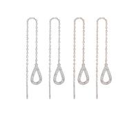 2 Stück Kristall-Tropfen-Ohrringe, Quasten-Tropfen, mit Quastenkette und Einfädler-Design, Gold-Silber-Ohrringe, Tropfen-Ohrringe, Tropfen-Ohrringe, Tropfen-Ohrringe, Ketten-Ohrringe, Krallen-Ohrringe