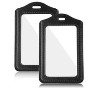 2 Stück Leder Ausweishülle, Kreditkartenetui Rfid Schutz Personalausweis Hülle Service Id Kartenetui Slim Wallet Kfz Fahrzeugschein Hülle Schwarz 11x7cm Ec Karte Bankkarte Visitenkartenetui