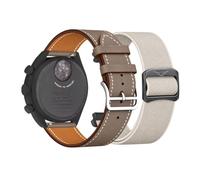 2 Stück Leder + Nylon Armband für Omega X Swatch MoonSwatch, Verstellbar | PU Leder, Elastische Nylon, Metall Schnalle, Elegant, Kompatibel mit Omega X Swatch MoonSwatch, 2 Pack, 20mm, Herren Damen
