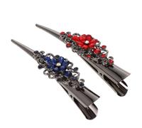 2 Stück Legierung Haarspangen mit Strass, Elegante Alligatorclips