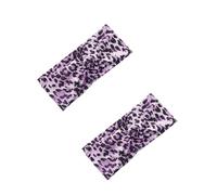 2 Stück lila Mode Frauen Leopardenmuster Kreuz elastisches Stirnband Gym Haarband Haar Damen Mode Stirnbänder