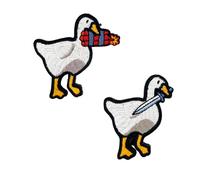 2 Stück Lustig Klett Patch,Lustige Enten Taktischer,Klett Patches Patch,Gänse Patches Klett Süßer,Süßer Entenbissmesser - Aufnäher,für Rucksäcke, Jacken, Jeans