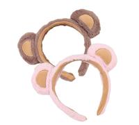 2 Stück lustige Bärenohren-Haarreifen Cartoon Plüsch Haarband Musik Festival Kopfbedeckung weibliches Gesicht waschen Stirnband für den täglichen Gebrauch