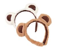 2 Stück lustige Bärenohren-Haarreifen Cartoon Plüsch Haarband Musik Festival Kopfbedeckung weibliches Gesicht waschen Stirnband für den täglichen Gebrauch