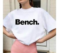 2 Stück Mädchen Soft Casual Set, "Bench." Buchstaben Grafik T-Shirt, passende Radlerhose, für leichte Ausflüge, Campus Alltag, Sommertragen