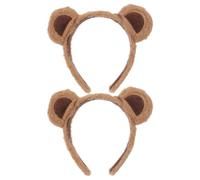 2 Stück Mädchen tragen Ohren Stirnband Pelzige Stirnbänder für Mädchen Geburtstagsfeier Stirnband Spa Plüsch Bärenkostüm Ohr Haarband mit Bärenohren aus Plüsch Coffee