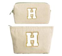 2 Stück Make-up-Tasche, Cord-Kosmetiktasche Organizer, Schminktasche Damen, Muttertag Weihnachten Geburtstag Geschenk für Frauen Mädchen Mama Tante Schwester Lehrerin Erzieherin Patentante(H)