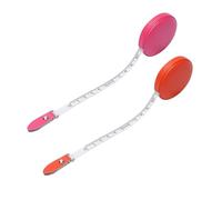 2 Stück Maßband aus echtem Leder, 150 cm Nähmaßband, 60 Zoll Schneidermaßband, tragbares kleines Maßband für Körpermessung, Nähmaß (Rosa, Orange)