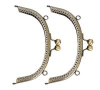 2 Stück Metall Geldbörse Taschenrahmen Halbrunde Handtasche Rahmenverschluss Eisen Geldbörse Rahmen Griffe für DIY Münztasche Griff Nähen Handwerk