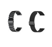 2 Stück Metallarmband Kompatibel mit Polar Pacer/Pacer Pro/Unite Armbänder, 20mm Mesh Gewebte Edelstahl Uhrenarmband Solid Metall Armband für SmartBand, 2 Stück Schwarz