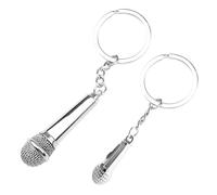 2 Stück Mikrofon-Schlüsselanhänger, Personalisierter Schlüsselanhänger, Mini-Mikrofon-Anhänger, Kreativer Schlüsselanhänger, Geschenk Für Musikliebhaber