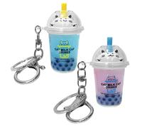 2 Stück Milchteetassen-Schlüsselanhänger, Kreative Schlüsselanhänger, Interessante Schlüsselanhänger, Taschendekorationsanhänger, Niedliche Cartoon-Schlüsselanhänger