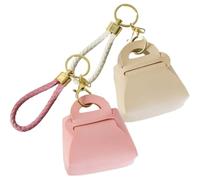 2 Stück Mini-Schlüsselanhänger-Beutel, PU-Rucksackgurt-Beutel, süße Weihnachts-Schlüsselanhänger-Geldbörse für Kopfhörerringe und Ohrstecker, Aufbewahrungs-Schultergurt