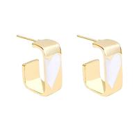 2 Stück Minimalistische Geometrische Spleiß Herz Quadrat Ohrringe Passend Für Retro Einfach Geeignet Damen Spleiß Herz Quadrat Ohrringe Mädchen