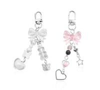 2 Stück Modische Handyketten, Vielseitige Handyketten, Handy-Charm-Perlenketten, Süße Schlüsselanhänger, Mädchen-Taschenanhänger, Geldbörsen-Dekorationszubehör