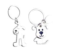 2 Stück Niedliche Hunde-Rucksack-Anhänger, Metall-Tier-Schlüsselanhänger Und Cartoon-Schlüsselanhänger Für Hundeliebhaber (Silber)