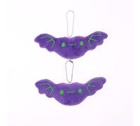 2 Stück niedliches gefülltes Plüsch-Fledermaus-Schlüssel anhänger Halloween Mini-Plüsch-Puppen tasche Anhänger mehrfarbig Schlüssel zubehör Geschenk