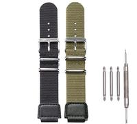 2 Stück Nylon Uhrenarmband Kompatibel mit Casio AE1200WH AE-1000 SGW-300H SGW-400 AQ-S810W 18mm Herren Ersatz Lederarmband EdelstahlRing