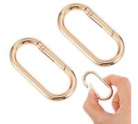 2 Stück Oval Spring Karabinerhaken,Metall Ringkarabiner Karabinerhaken,Gold Karabiner Groβ,O-Ring Schlüsselanhänger Ringe,für Schlüsselring Tasche, Geldbörse,Zubehör Karabinerhake (4.8 * 2.4cm)