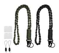 2 Stück Paracord Schlüsselanhänger Lanyards,Grün und Schwarz Schlüsselband mit karabiner,Schlüsselbänder Paracord Schlüsselanhänger für Ausweise,Outdoor Camping