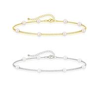 2 Stück Perlenarmbänder Für Damen, Elegante Armbänder, Modische Und Vielseitige Armbänder, Einfache Armbänder, Bekleidungsaccessoires