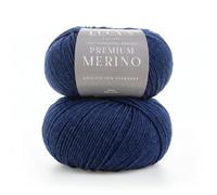 2 Stück Premium Merino Garn 4fach Wolle, Superwash Baby Merino - 100% reine extrafeine Merinowolle zum Stricken und Häkeln 50 g Ball