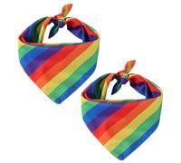 2 Stück Pride Outfit,Pride Accessoires,Bandana Damen,Gay Rainbow Haarschmuck,Halstuch Haarbänder,Christopher Street Day Festival A Regenbogen Accessoires,für Lgbtq Bandana Baumwolle Rainbow Friends