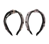 2 Stück Punktiertes Damen Haarband aus Stoff, Breites Knoten Design | Dehnbar und Sanft zum Haar, Elegant für Urlaub Sowie T-shirt und Jeans Looks, für Mädchen und Frauen