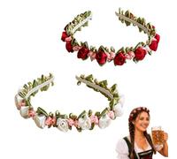 2 Stück Rosen Haarreif Damen Oktoberfest Accessoires, Dirndl Haarschmuck | Eleganter Dirndl Accessoires, Floraler Kopfschmuck mit Satinrosen, für Hochzeit, Oktoberfest, Trachten, Party