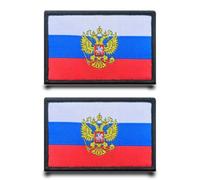 2 Stück Russland Adler Flagge Patch Stickerei Taktische Militär Patch,Aufnäher mit Stickereiverschluss Airsoft für Jacke Stickereibänder Rucksäcke Taktische Kleidung Taschen Abzeichen