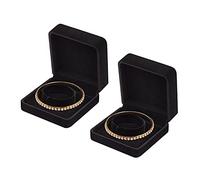2 Stück Samt-Armband-Boxen für Schmuck, Geschenk, klassische Schmuckschatulle, Aufbewahrungsbox, Organizer für Hochzeit, Verlobung, Antrag, Geburtstag und Jahrestag (schwarz)