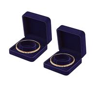 2 Stück Samt-Armband-Boxen für Schmuck, Geschenk, klassische Schmuckschatulle, Aufbewahrungsbox, Organizer für Hochzeit, Verlobung, Antrag, Geburtstag und Jahrestag (blau)