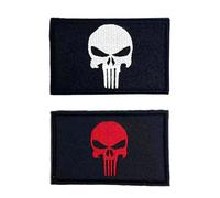 2 Stück Schädelflecken, Nähflecken Zubehör, Stickerei Abzeichen Patch Patch, Kleidung Bügelflecken, Schädelmuster Patch