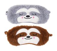 2 Stück Schlafaugenmaske, Faultier-Augenmaske, Süße Tier-Augenmaske, Verdunkelungs-Augenmaske, Süße Kreative Weiche Augenmaske