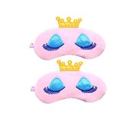 2 Stück Schlafmaske Rosa mit Krone und Langen Wimpern Cartoon