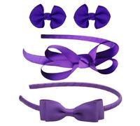 2 Stück Schleifen-Haarbänder, 2 Stück Schleifen-Haarnadeln, Lila Haar-Accessoires, Mädchen-Stirnbänder, Bekleidungszubehör-Schmuck, Lila Stirnband-Dekoration