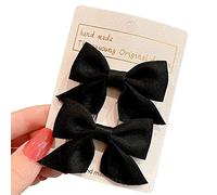 2 Stück Schleifen-Haarspangen, Haarspange Haarschleifen Mädchen, Rutschfeste Krokodil-Haarspangen, Haarschmuck, Mode, Mädchen, Haarschmuck, Frauen, Weihnachten, Hochzeit, Geburtstag (Schwarz)