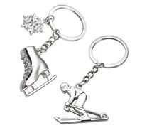 2 Stück Schlüsselanhänger Mit Anhänger, Skateboard- Und Ski-Schlüsselanhänger, Kreative Schlüsselanhänger Aus Metall, Silberne Schlüsselanhänger, Taschenanhänger, Schlüsselzubehör